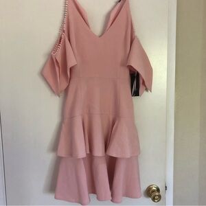 Elegant Pink Ruffle Dress